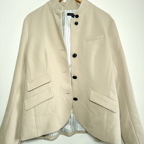 Rag & Bone Slade Beige Blazer Size 12 Tailored Neutral Classic Workwear - Picture 4 of 13